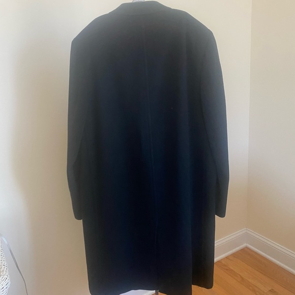 Men’s Black Vintage Italian Fabric Top Coat SIZE 44 ! - Picture 7 of 13